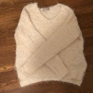 Poof Apparel white sweater size small